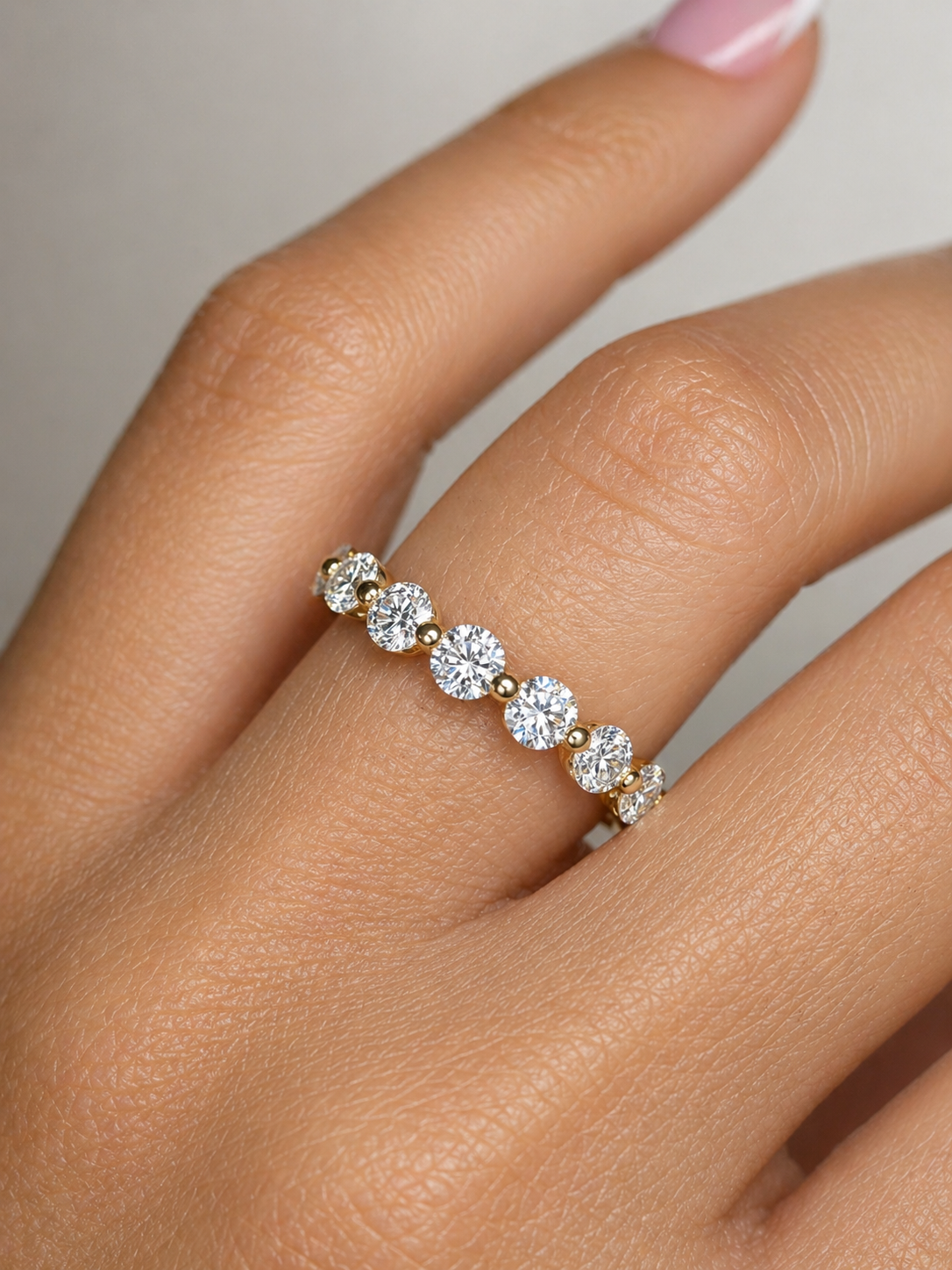 1.46 Carat Round Diamond Shared Prong Set Band